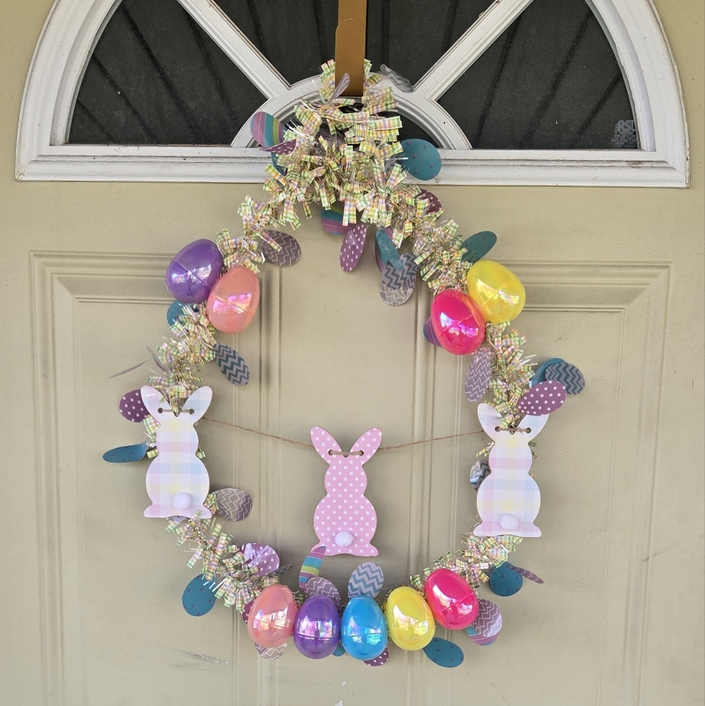 Colorful Easter Bunny Wreath
